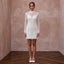 60s Mod White Lace Mini Bridal Dress for Vow Renewal Photoshoot - Apparel & Accessories > Clothing > Wedding & Bridal Party Dresses > Wedding Dresses - Mignonette Bridal