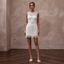 60s Mod White Lace Mini Dress for Vow Renewal Photoshoot