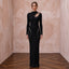 Black Sustainable Lyocell Ribbed Knit Long Sleeve Bodycon Dress