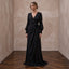 Black Sustainable Organic Silk Long Sleeve Wrap Dress for Winter Reception - Apparel & Accessories > Clothing > Wedding & Bridal Party Dresses > Wedding Dresses - Mignonette Bridal