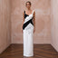 Black and White Colorblock Crepe Column Dress for Modern Art Event - Apparel & Accessories > Clothing > Wedding & Bridal Party Dresses > Wedding Dresses - Mignonette Bridal