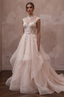 Blush Wedding Dresses with Romantic Organza Layers - Apparel & Accessories > Clothing > Wedding & Bridal Party Dresses > Wedding Dresses - Mignonette