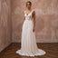 Boho Chiffon A - Line Wedding Dress with Open Back - Apparel & Accessories > Clothing > Wedding & Bridal Party Dresses > Wedding Dresses - Mignonette Bridal