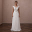 Boho Chiffon Wedding Dress with Open Back and A-Line Silhouette