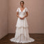 Boho Chiffon Wedding Dress with V-Neck for a Beach Wedding