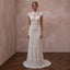 Boho Lace Column Wedding Dress with Open Back - Apparel & Accessories > Clothing > Wedding & Bridal Party Dresses > Wedding Dresses - Mignonette Bridal