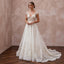 Botanical Ivory Embroidered Organza Wedding Dress for Park Elopement