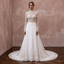 Chapel Train Wedding Dresses with Delicate Lace Borders - Apparel & Accessories > Clothing > Wedding & Bridal Party Dresses > Wedding Dresses - Mignonette Bridal
