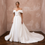 Classic Silk Duchess Satin Wedding Dresses with Long Trains