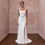 Contemporary Crepe Bridal Gown with Square Neckline