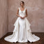 Contemporary Satin Bridal Dress with Detachable Train