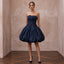 Dark Navy Taffeta Voluminous Bubble Skirt Strapless Cocktail Dress - Apparel & Accessories > Clothing > Wedding & Bridal Party Dresses > Wedding Dresses - Mignonette Bridal
