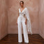 Edgy Diamond White Scuba Jumpsuit for Anniversary Celebration - Apparel & Accessories > Clothing > Wedding & Bridal Party Dresses > Wedding Dresses - Mignonette Bridal