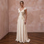 Effortless Champagne Sandwashed Silk Maxi Bridal Gown for Desert Oasis Elopement