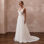 Elegant Chiffon Open Back Wedding Dress with A-Line Silhouette