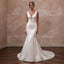 Elegant Satin Mermaid Wedding Dress with V - Neck - Apparel & Accessories > Clothing > Wedding & Bridal Party Dresses > Wedding Dresses - Mignonette Bridal