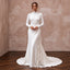 Elegant White Silk Charmeuse Long Sleeve Bridal Gown for Engagement