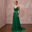 Emerald Green Silk Georgette Draped Cowl Neck Evening Gown