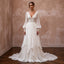 Ethereal Off - White Crinkle Chiffon Long Sleeve for Beach Elopement - Apparel & Accessories > Clothing > Wedding & Bridal Party Dresses > Wedding Dresses - Mignonette Bridal