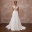 Ethereal White Chiffon A - Line Wedding Dress for Rehearsal Dinner - Apparel & Accessories > Clothing > Wedding & Bridal Party Dresses > Wedding Dresses - Mignonette Bridal