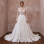 Fairytale White Lace Long Sleeve Bridal Dress for Trash the Dress