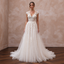 Feminine Tulle Wedding Dress with Embroidered Bodice