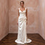 Fluid Off-White Liquid Satin Sheath Bridal Gown for Beach Reception