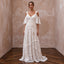 Free-Spirited White Cotton Lace Maxi Wedding Dress for Rehearsal