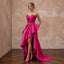 Fuchsia Pink Sculptural Mikado High - Low Hem Cocktail Dress - Apparel & Accessories > Clothing > Wedding & Bridal Party Dresses > Wedding Dresses - Mignonette Bridal