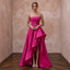 Fuchsia Silk Satin High - Low Hem Strapless Gown for Summer Gala - Apparel & Accessories > Clothing > Wedding & Bridal Party Dresses > Wedding Dresses - Mignonette Bridal