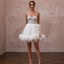 Fun Feather - Trimmed White Tulle Mini for Bachelorette Rehearsal - Apparel & Accessories > Clothing > Wedding & Bridal Party Dresses > Wedding Dresses - Mignonette Bridal