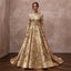 Gold Wedding Dresses with Metallic Floral Embroidery - Apparel & Accessories > Clothing > Wedding & Bridal Party Dresses > Wedding Dresses - Mignonette