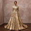 Gold Wedding Dresses with Metallic Floral Embroidery
