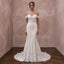 Ivory Alençon Lace Off-the-Shoulder Fit-and-Flare Wedding Gown