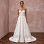 Ivory Floral Brocade Strapless Sweetheart A-Line Bridal Dress