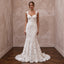 Ivory Floral Guipure Lace Trumpet Dress for Tropical Beach Ceremony