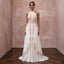 Ivory Georgette Halter Neck Flowing A - Line Beach Wedding Dress - Apparel & Accessories > Clothing > Wedding & Bridal Party Dresses > Wedding Dresses - Mignonette Bridal