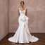 Ivory Silk Mikado Asymmetrical Bow Detail Trumpet Wedding Gown