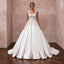 Ivory Square Neck Mikado Ball Gown for Traditional Church Wedding