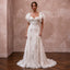 Lace Bridal Dress with Flutter Sleeves for a Winery Wedding