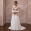 Long Sleeve Chiffon Wedding Dress for an Autumn Elopement - Apparel & Accessories > Clothing > Wedding & Bridal Party Dresses > Wedding Dresses - Mignonette Bridal
