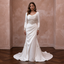 Long Sleeve Satin Trumpet Wedding Gown - Apparel & Accessories > Clothing > Wedding & Bridal Party Dresses > Wedding Dresses - Mignonette Bridal