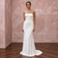 Minimalist Alabaster Stretch Jersey Bandeau Neckline Maxi Gown