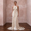 Minimalist cream cotton macrame fringe halter dress, perfect for a desert bridal look. Elegant and unique design.