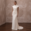 Minimalist Cream Stretch Georgette T-Shirt Gown for Elopement