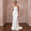 Minimalist Ivory Stretch Silk Bandeau Neckline Column Gown - Apparel & Accessories > Clothing > Wedding & Bridal Party Dresses > Wedding Dresses - Mignonette Bridal