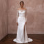 Minimalist Off - White Satin Sheath for Elopement Photoshoot - Apparel & Accessories > Clothing > Wedding & Bridal Party Dresses > Wedding Dresses - Mignonette Bridal