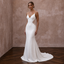 Minimalist White Jersey Mermaid Wedding Dress for Beach Elopement