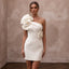 Modern Cream Scuba Crepe Mini Dress for After - Party - Apparel & Accessories > Clothing > Wedding & Bridal Party Dresses > Wedding Dresses - Mignonette Bridal