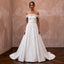 Modern Satin A - Line Wedding Dress with Off - the - Shoulder Neckline - Apparel & Accessories > Clothing > Wedding & Bridal Party Dresses > Wedding Dresses - Mignonette Bridal